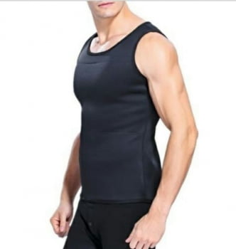 Cinta camiseta Modeladora Queima gordura Masculina efeito sauna com reforço postural